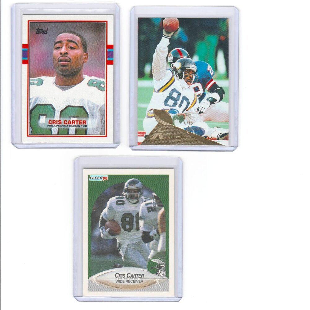 Cris Carter 3 Card Lot Includes Rookie Card!! Eagles Vikings HOF WR🦅🦅